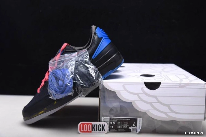 Retro Black Low Jordan 2 Blue Off-White SP DJ4375-004 0717
